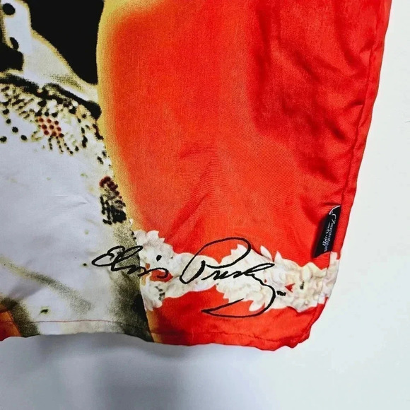 Elvis Presley vintage rare button front Hawaiian photo shirt Large - Picture 5 of 11